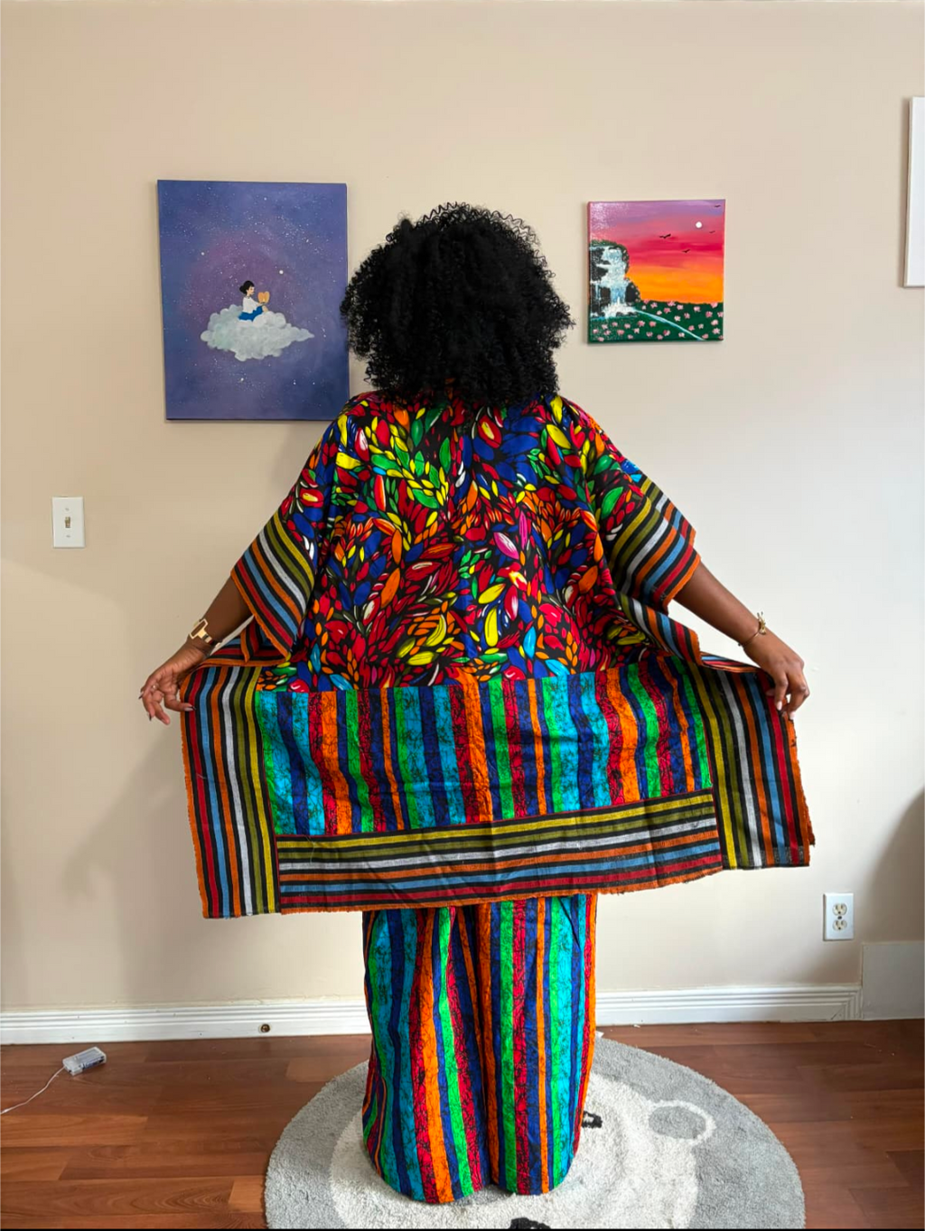 African Print Two-Piece Kimono Set