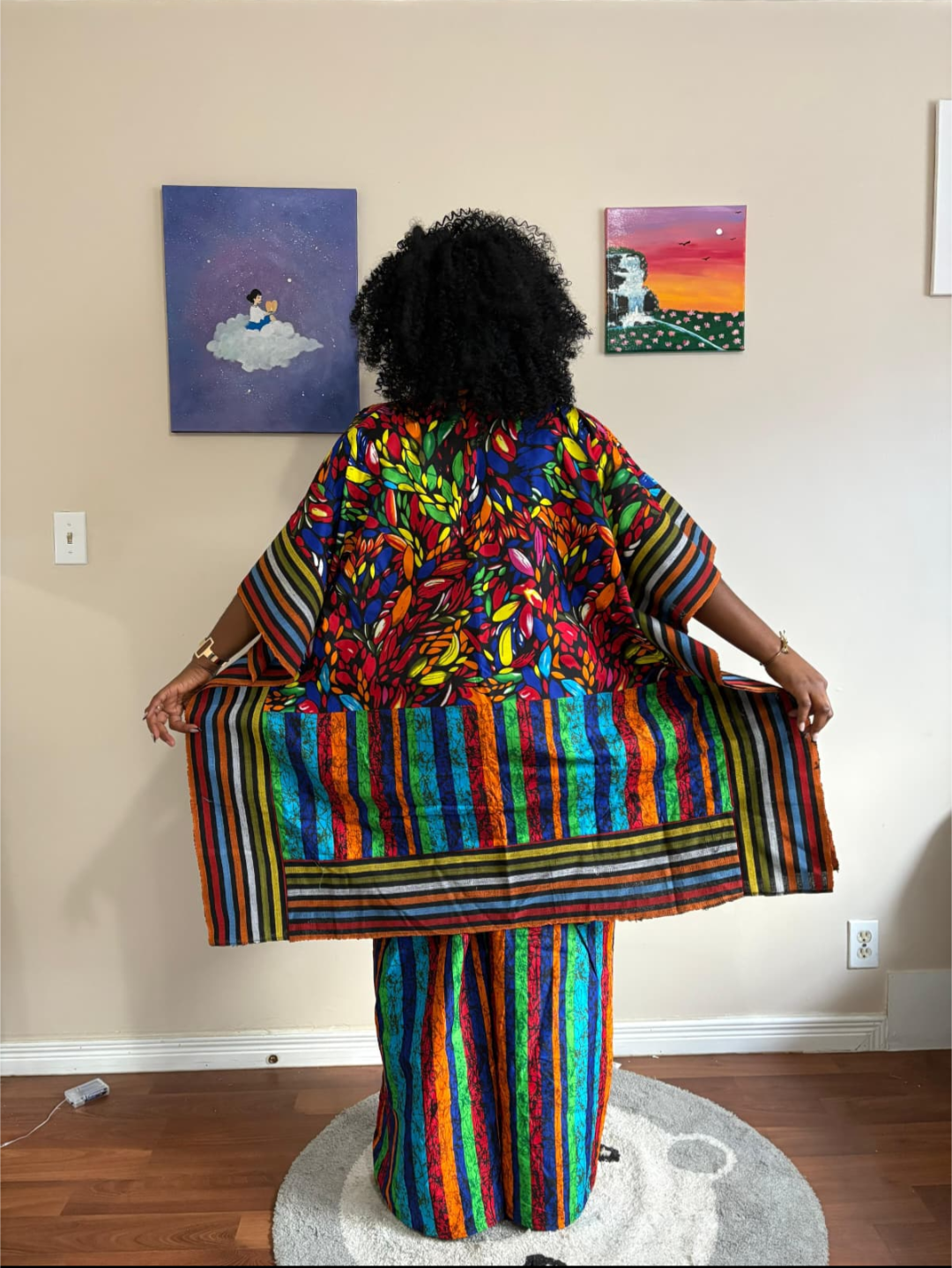 African Print Two-Piece Kimono Set
