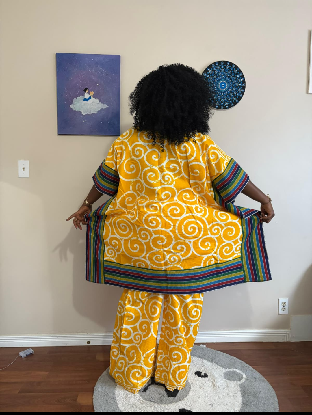 African Print Two-Piece Kimono Set