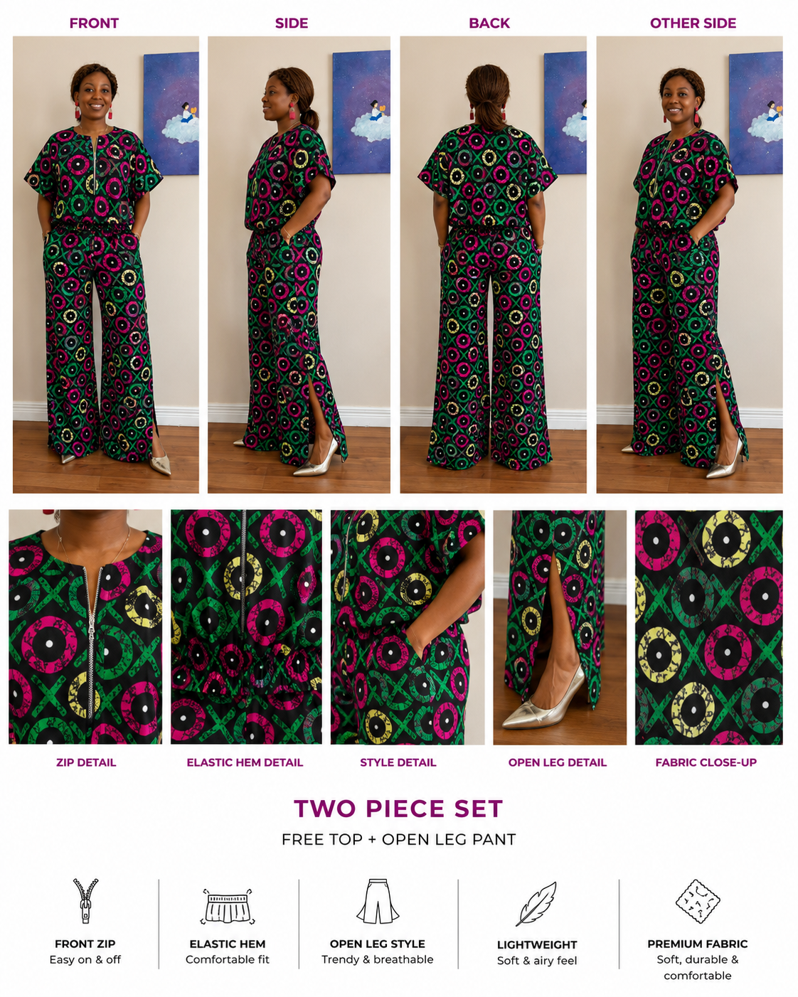 JIREVA Emerald Bloom Two-Piece Set