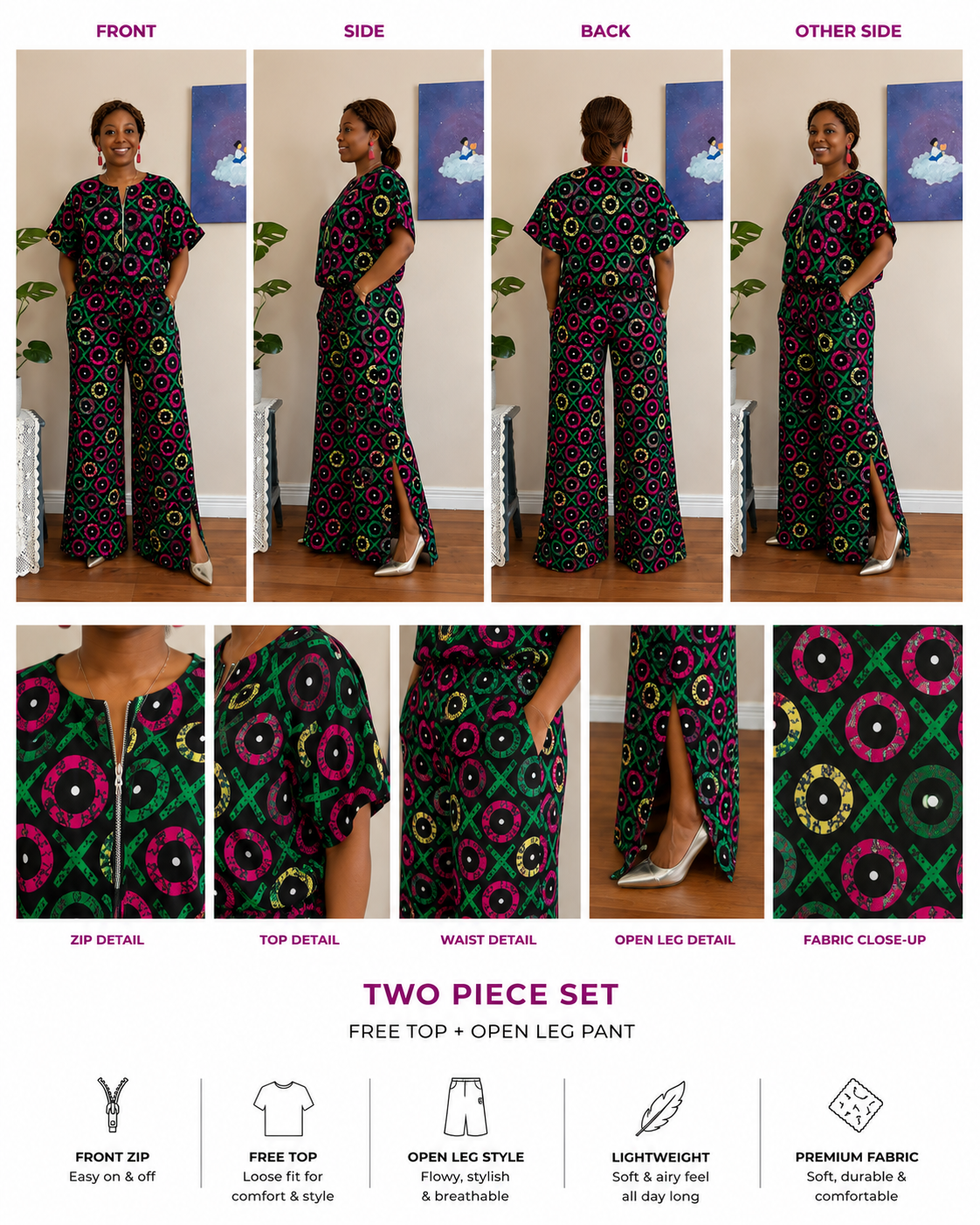 JIREVA Emerald Bloom Two-Piece Set