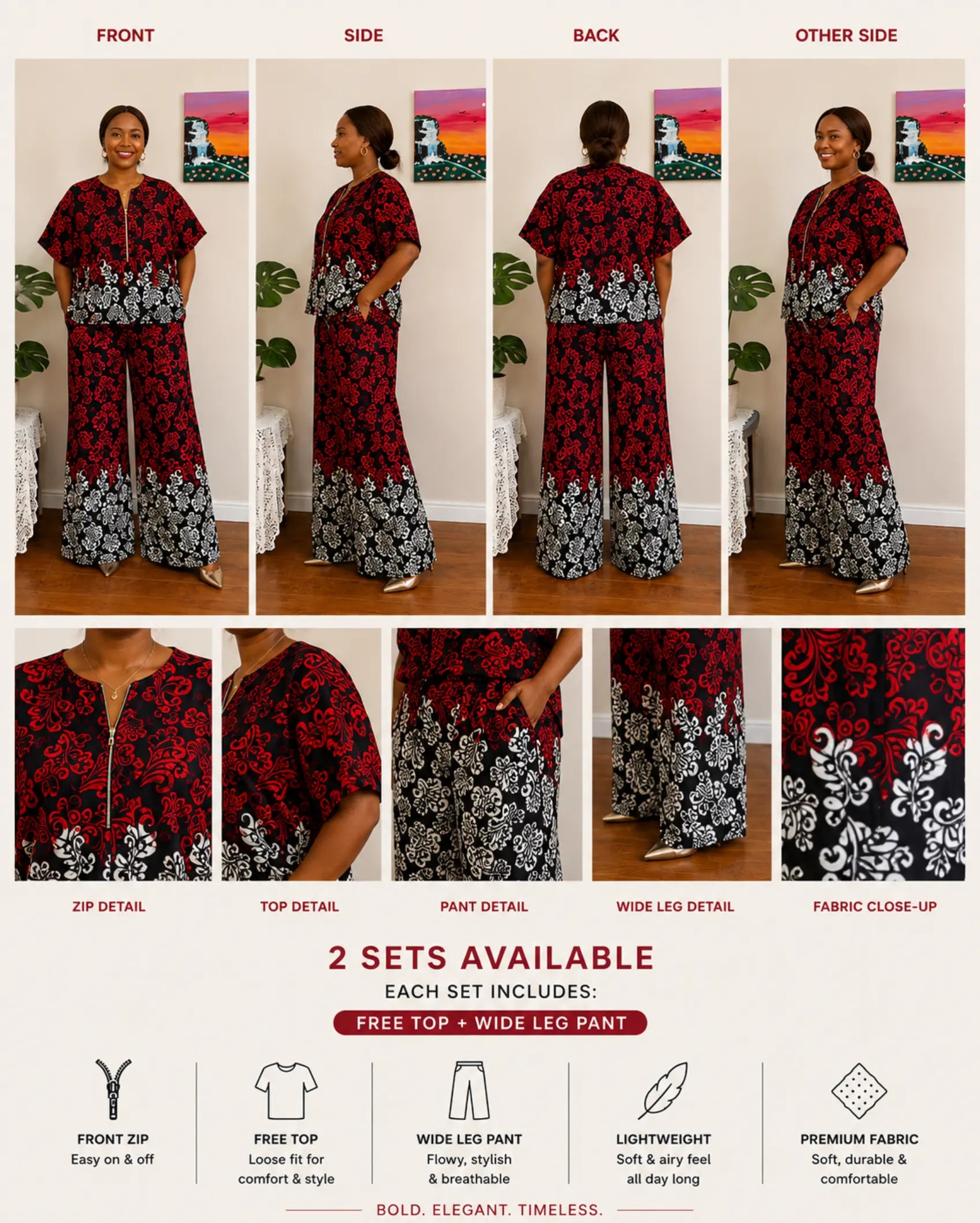 JIREVA Ruby Bloom Two-Piece Set