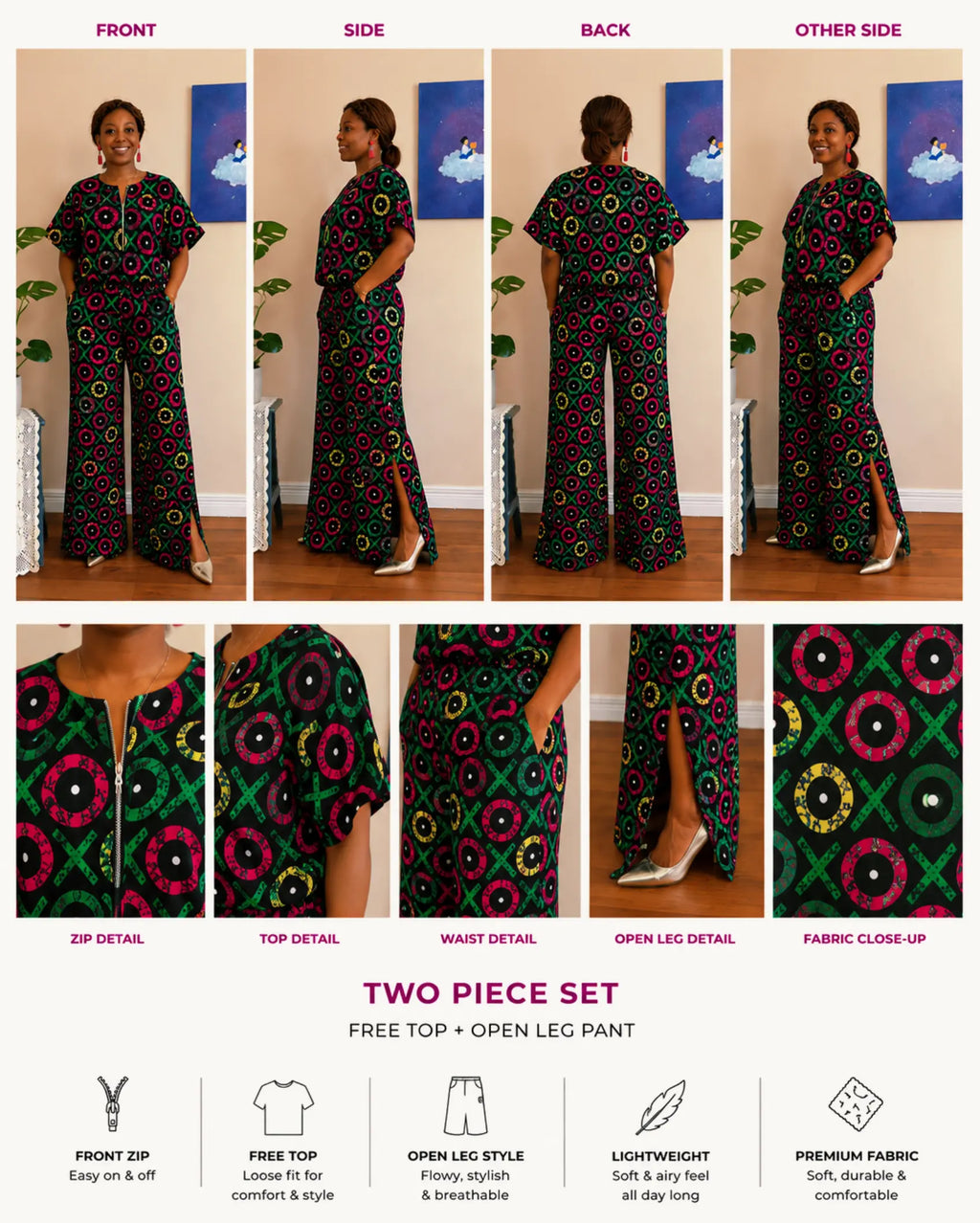JIREVA Emerald Bloom Two-Piece Set