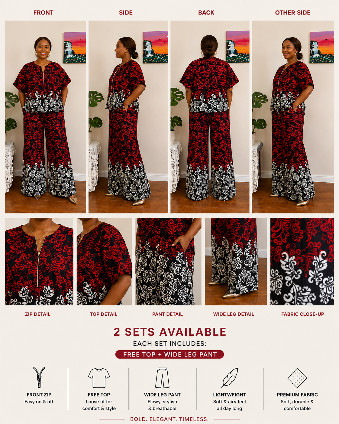 JIREVA Ruby Bloom Two-Piece Set